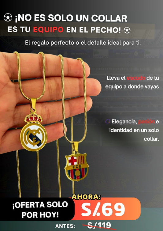 Collares Real Madrid o FC Barcelona – ¡Luce los colores de tu equipo!